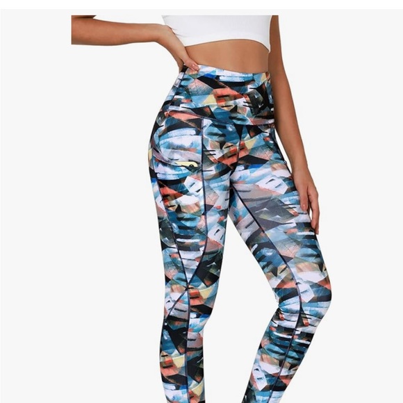 Source Unknown Pants - Multicolor Stainglass Abstract Leggings